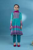 Kids Blue 3 Piece - Embroidered Chiffon Suit