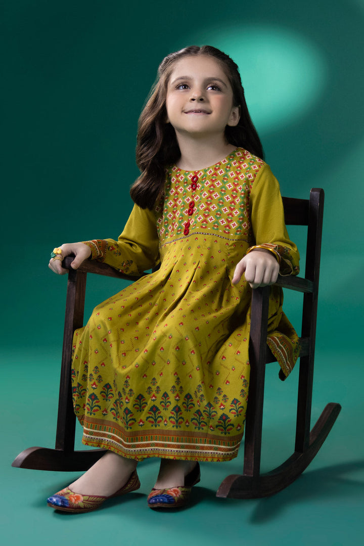 Kids Green 2 Piece - Printed Linen suit 0002292GKSC4