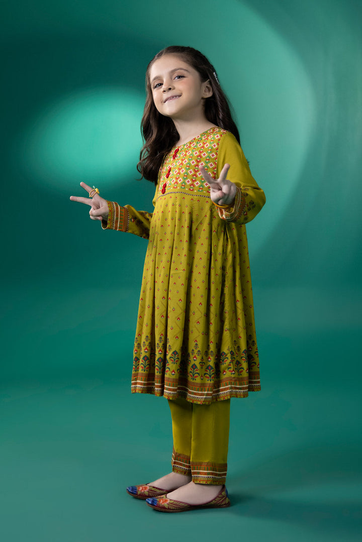 Kids Green 2 Piece - Printed Linen suit 0002292GKSC4