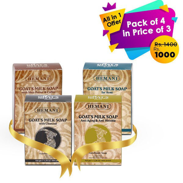 WB by HEMANI- All in 1 pack of 4 in price of 3 (Goat Milk Soap )