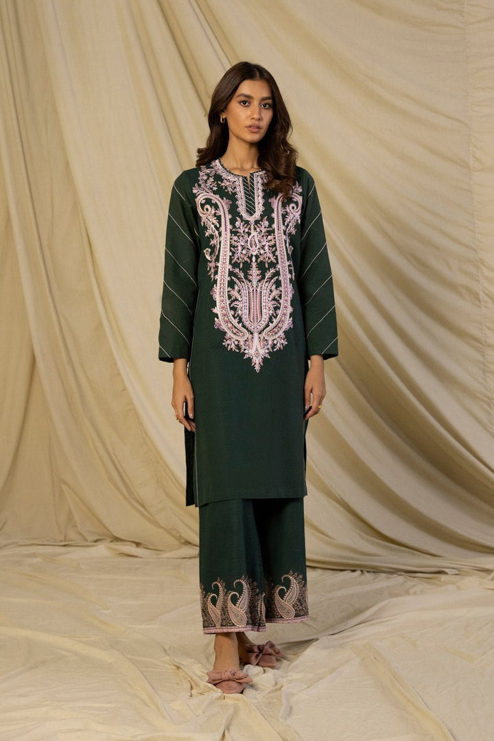 Sapphire- 2 Piece - Embroidered Khaddar Suit