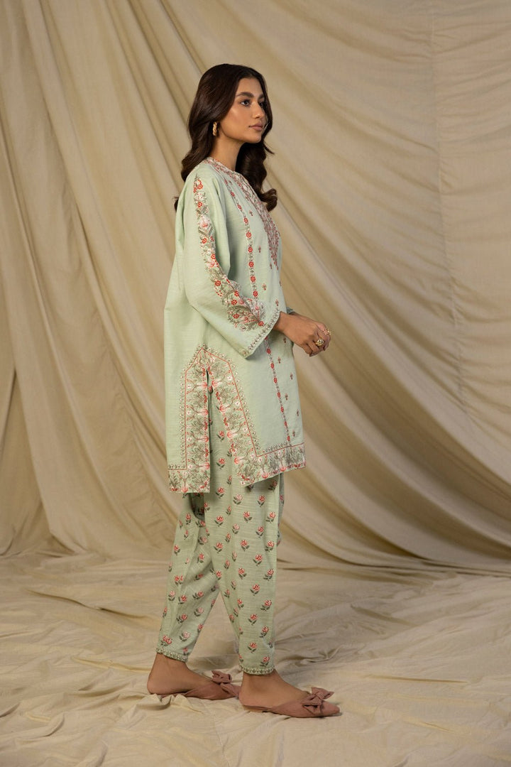 Sapphire- 2 Piece - Embroidered Khaddar Suit