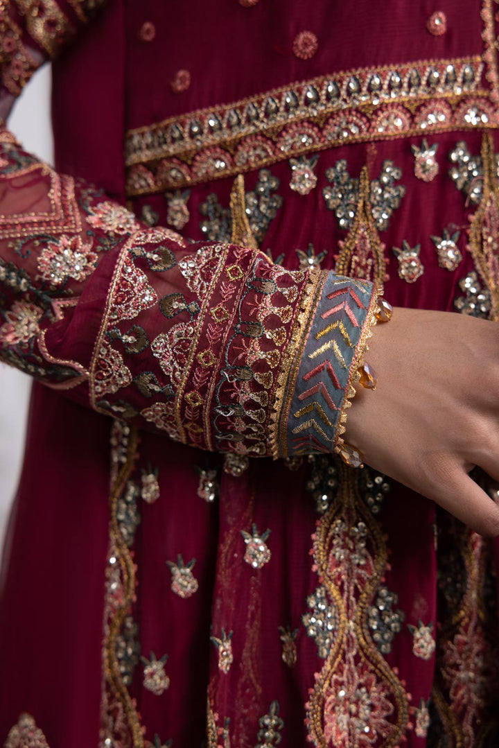 Sapphire 3 Piece - Embroidered Chiffon Suit Green