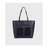 New Look- Black Leather-Look Zip Front Tote Bag