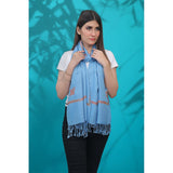 Pashmina Embroidered Stole- L.Blue