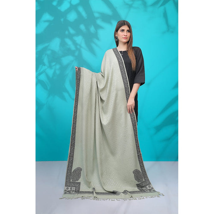 Acrylic Jamawar Shawl- Grey