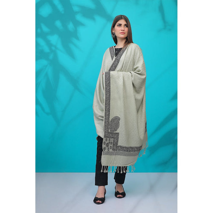 Acrylic Jamawar Shawl- Grey