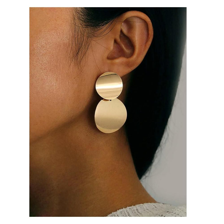 Romwe- Round Drop Earrings