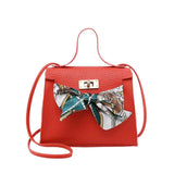 Shein- Minimalist Bow Decor Satchel Bag- Red