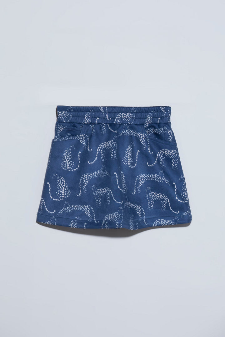 Sapphire- Printed Suede Skirt