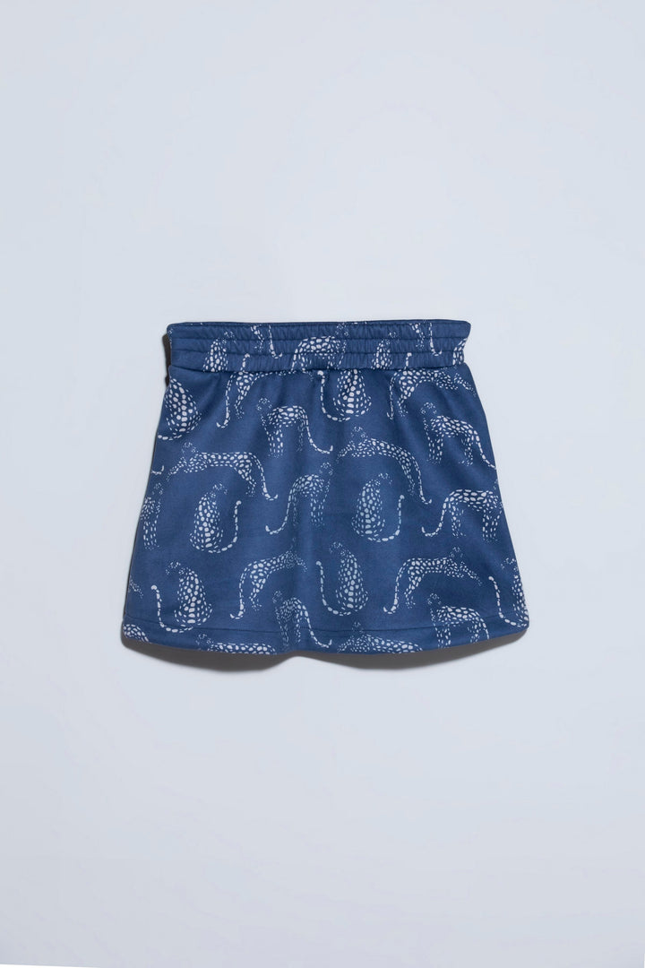 Sapphire- Printed Suede Skirt