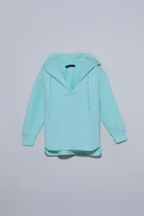 Sapphire Aqua Terry Hoodie