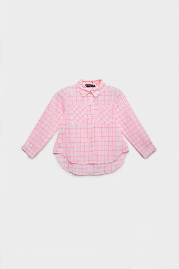 Cotton Checkered Shirt Kids Western