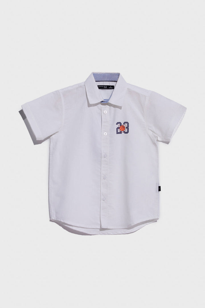 Boys Summer II White Casual Shirts Cotton