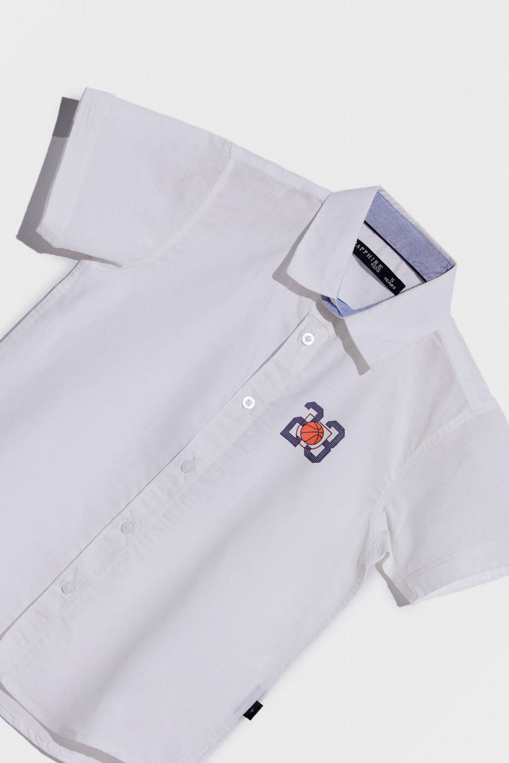 Boys Summer II White Casual Shirts Cotton