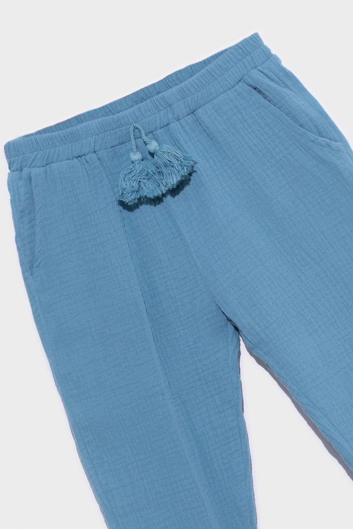 Girls Summer II Turquoise Capris Woven