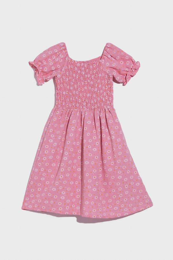 Girls Summer II Pink Dress Woven