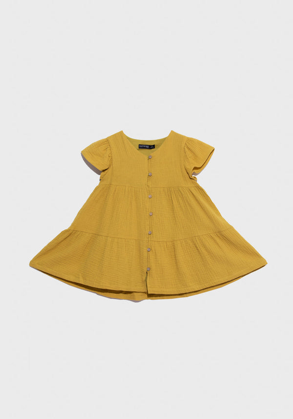 Girls Summer II Mustard Dress Dobby