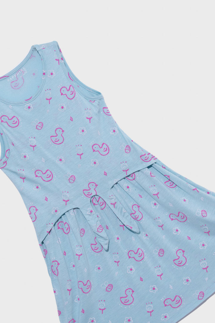 Girls Summer II Sky Blue Dress Jersey