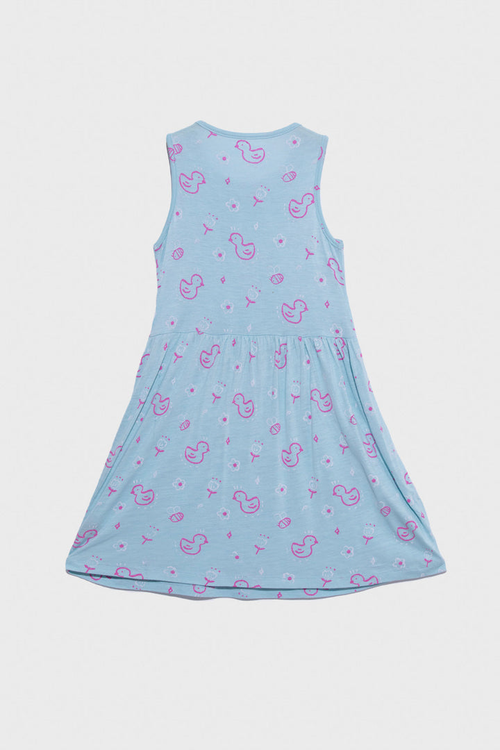 Girls Summer II Sky Blue Dress Jersey