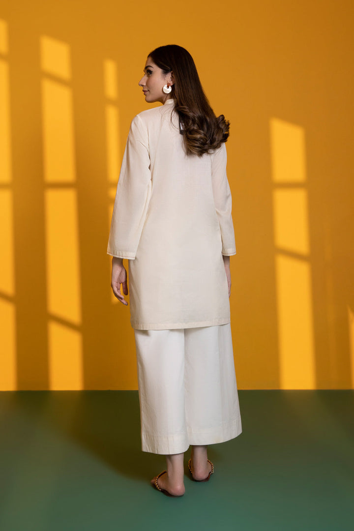 Womens Off white Stitched Kurta