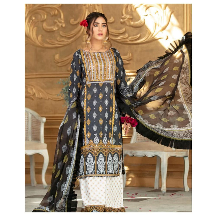 Garnet – 3 Piece Embroidered Unstitched Lawn