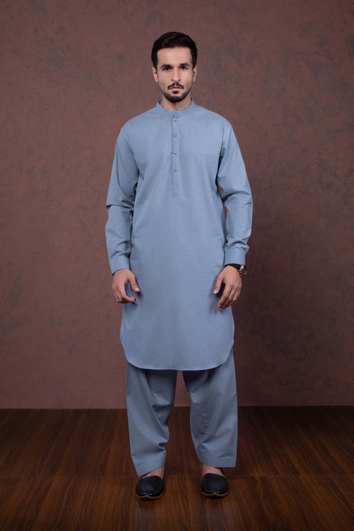 Sapphire- Cotton Melange Suit