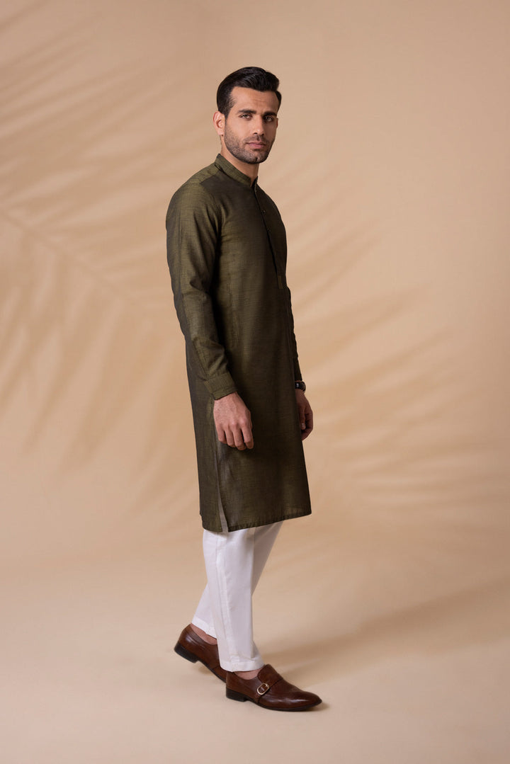 Black Yarn Dyed Kurta Menswear