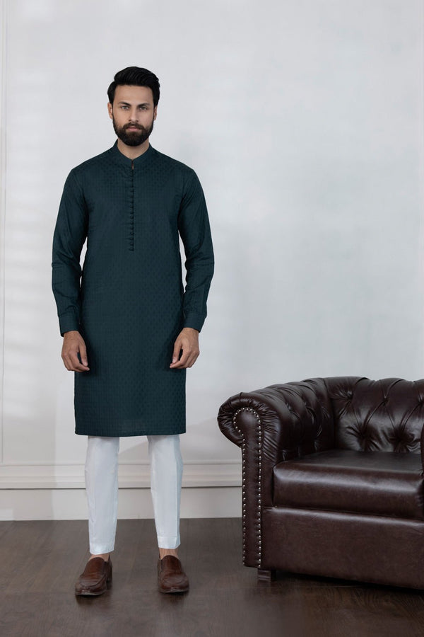 Sapphire- Cotton Jacquard Kurta