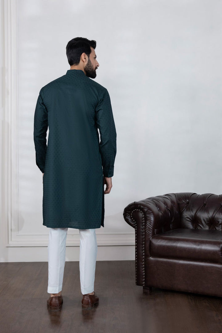 Sapphire- Cotton Jacquard Kurta