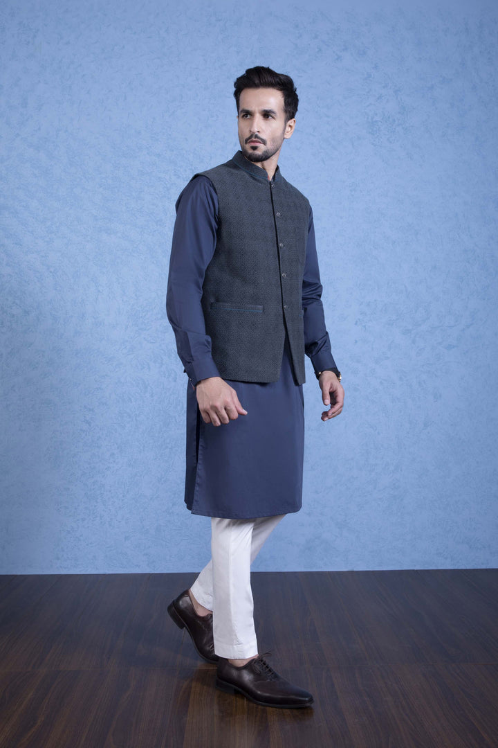 Sapphire Blended Jacquard Waistcoat