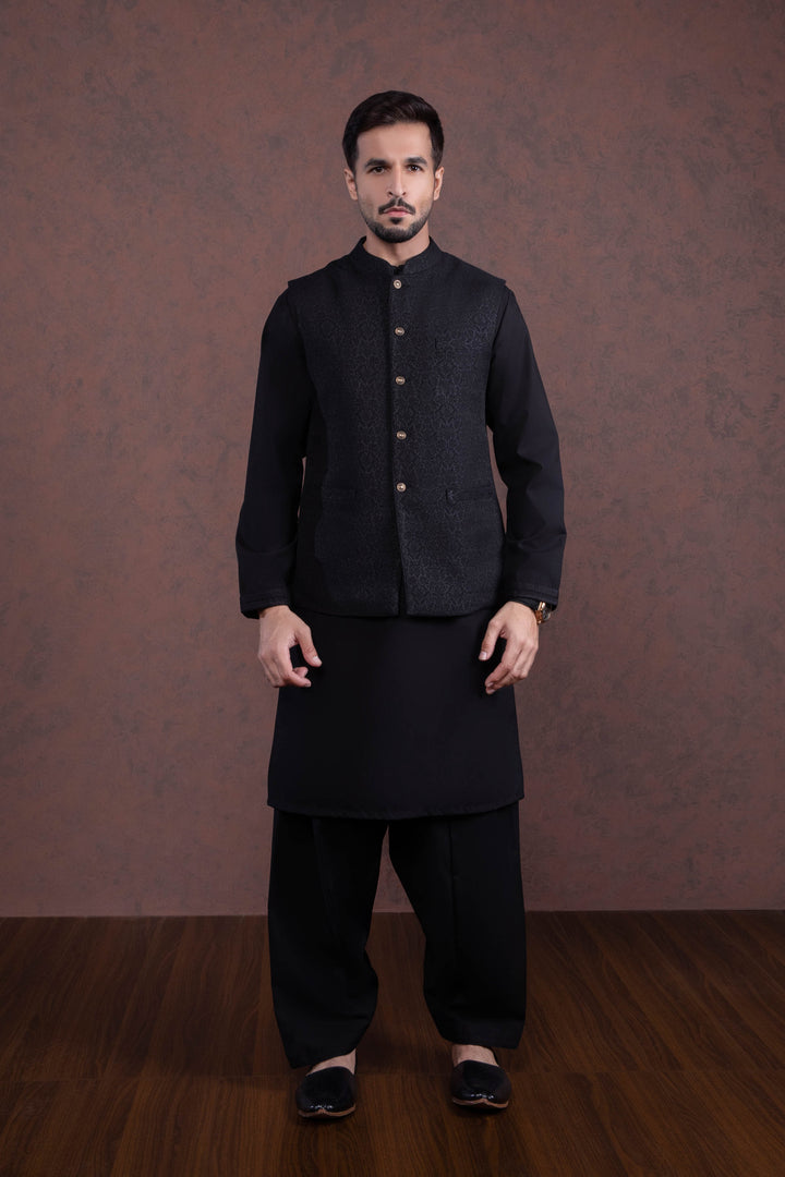 Sapphire- Karandi Jacquard Waistcoat