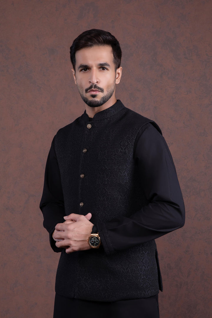 Sapphire- Karandi Jacquard Waistcoat