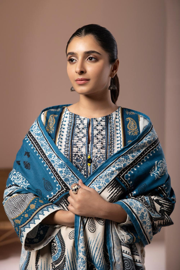 Sapphire- 2 Piece - Embroidered Khaddar Suit