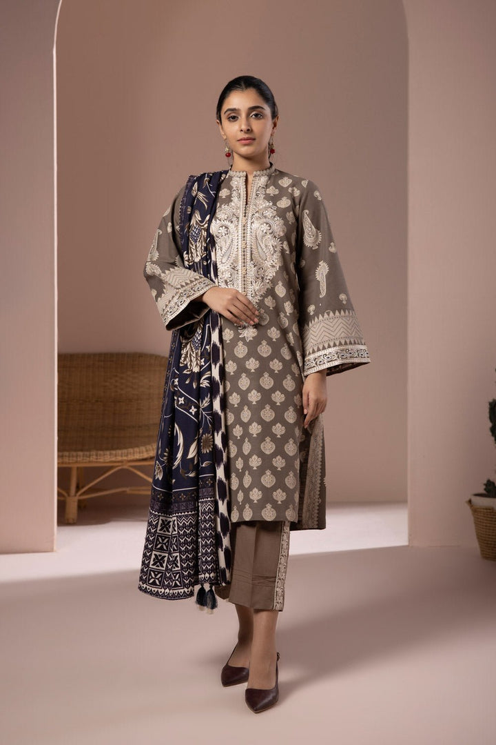 Sapphire- 2 Piece - Embroidered Khaddar Suit