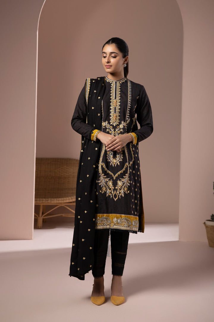 Sapphire- 2 Piece - Embroidered Zari Khaddar Suit