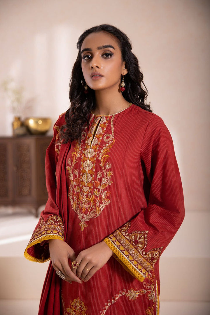 Sapphire- 2 Piece - Embroidered Zari Khaddar Suit