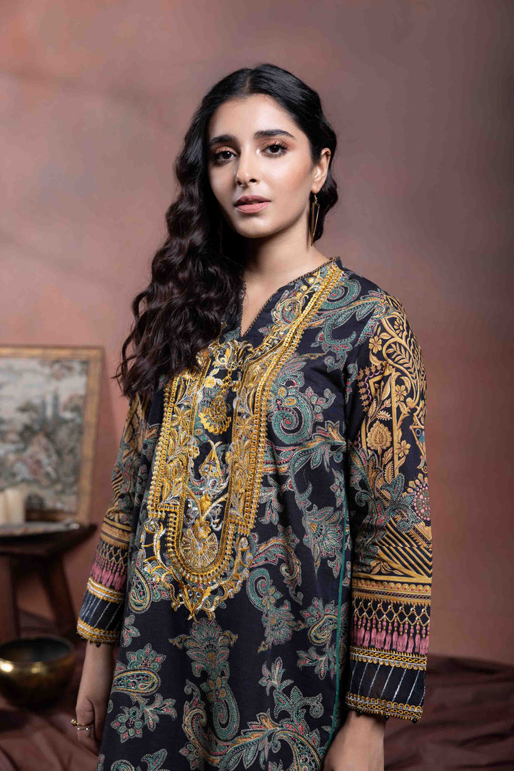 Sapphire- 2 Piece - Embroidered Khaddar Suit