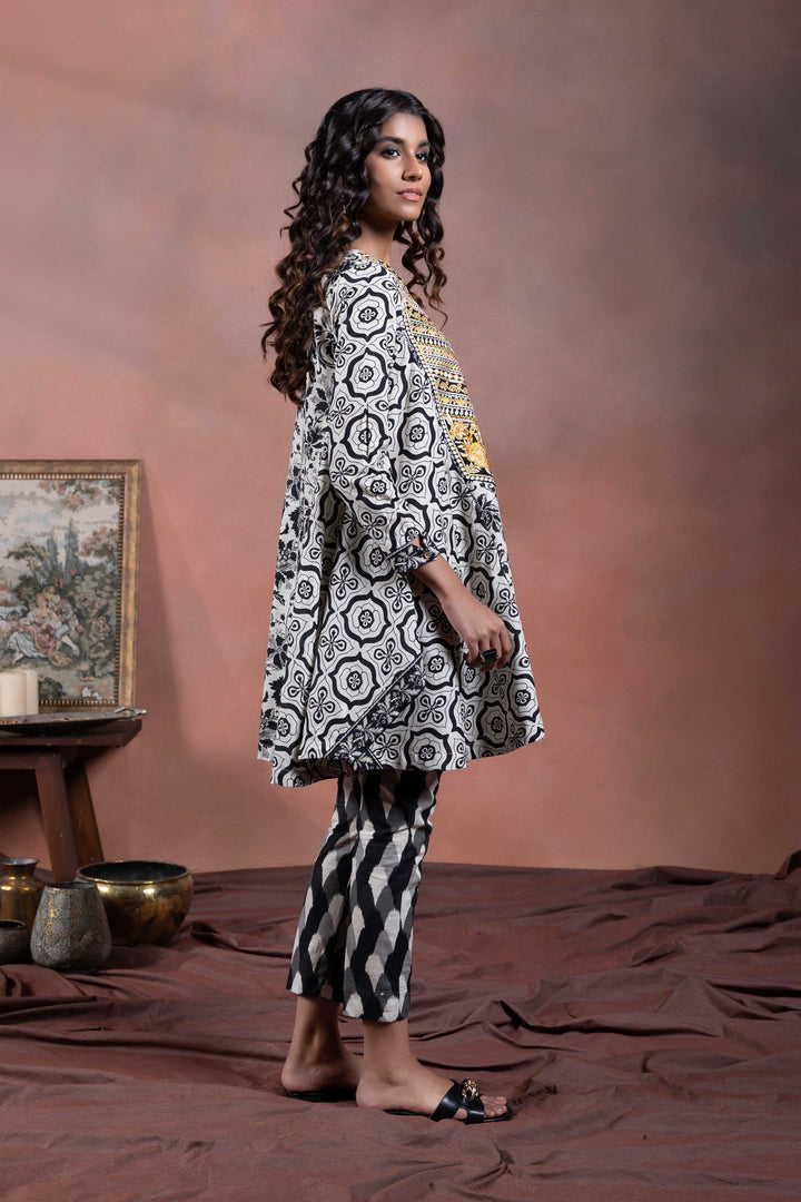 Sapphire- 2 Piece - Embroidered Khaddar Suit