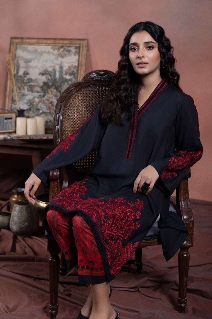 Sapphire- 2 Piece - Embroidered Linen Suit