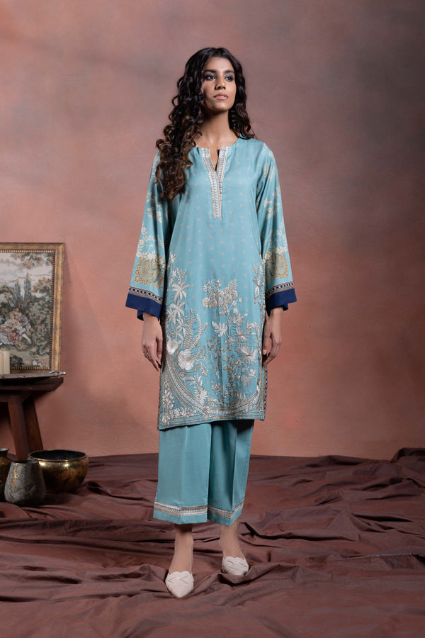 Sapphire- 2 Piece - Embroidered Linen Suit