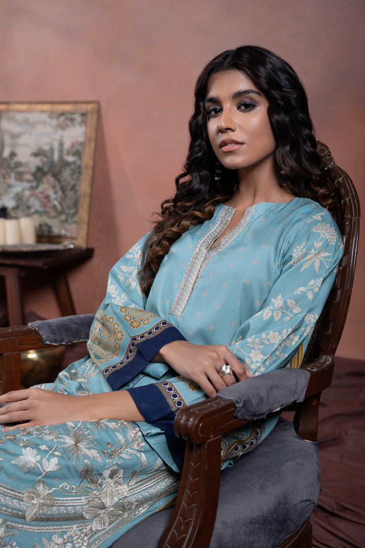 Sapphire- 2 Piece - Embroidered Linen Suit