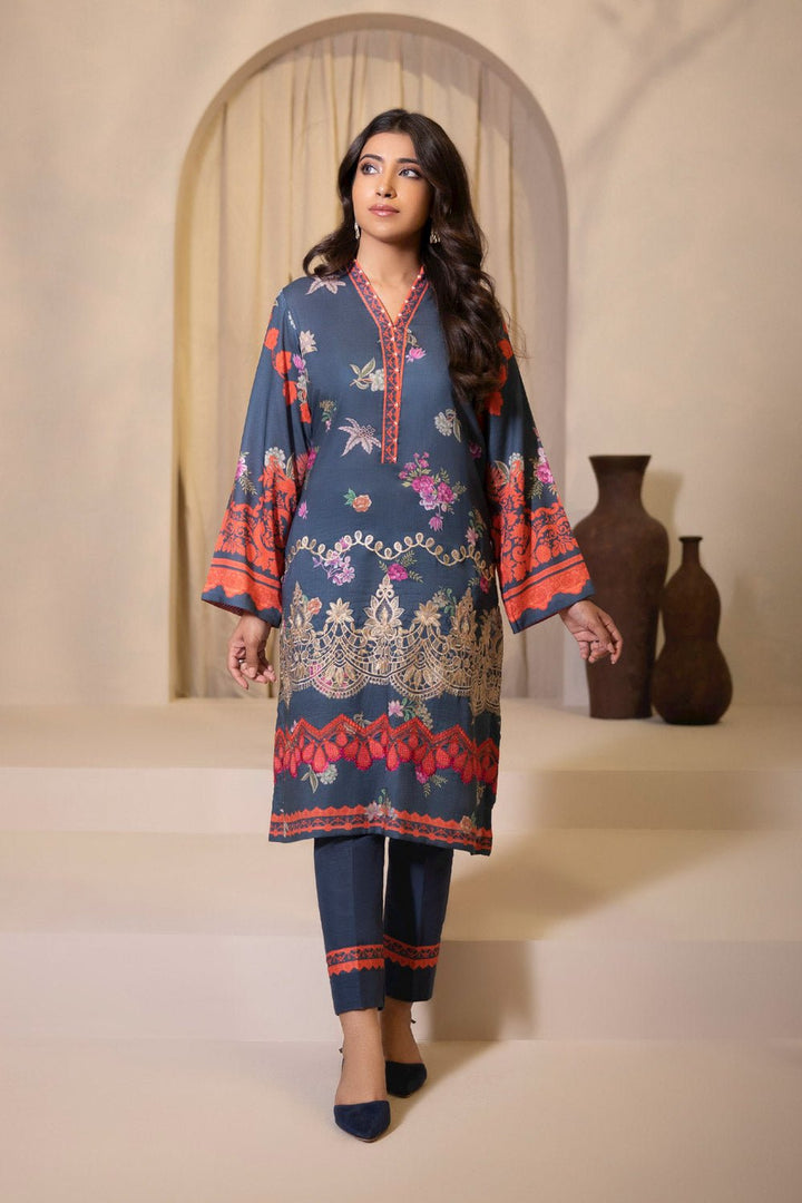 Sapphire- 2 Piece - Embroidered Khaddar Suit