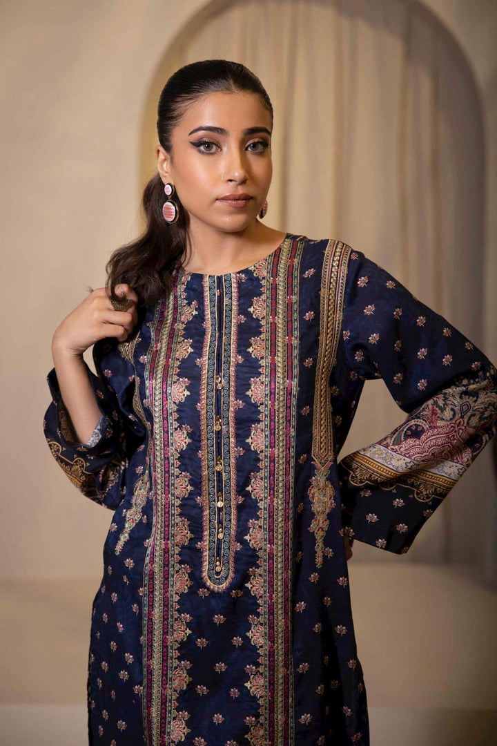 Sapphire- 2 Piece - Embroidered Khaddar Suit