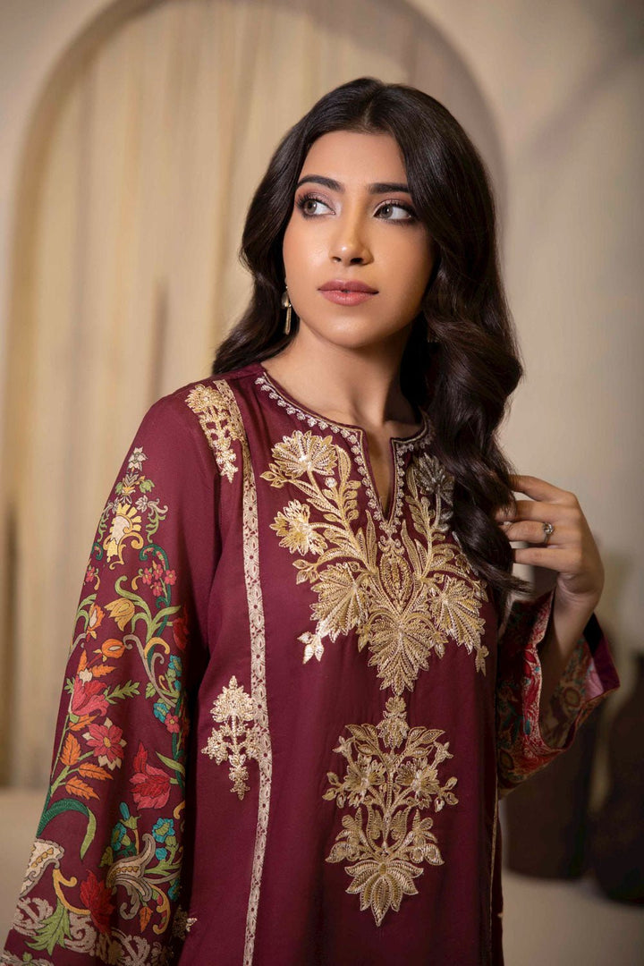 Sapphire- 2 Piece - Embroidered Khaddar Suit