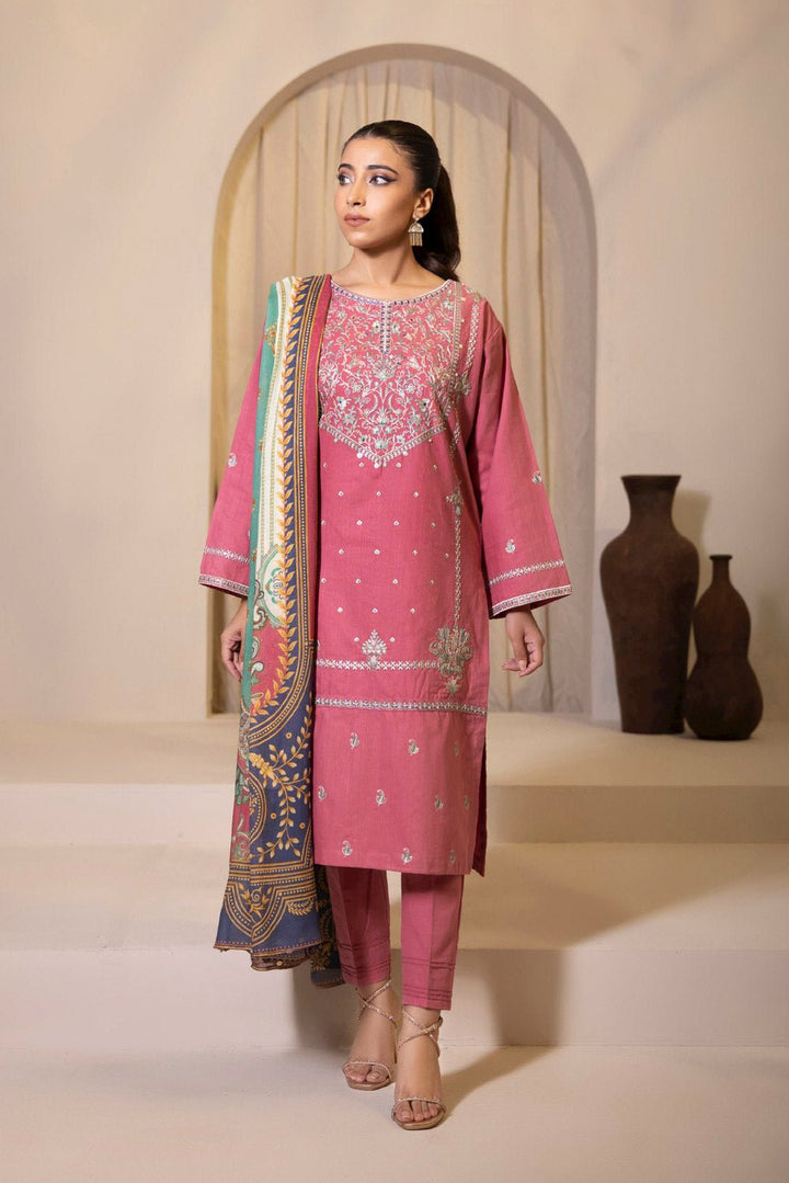 Sapphire- 3 Piece - Embroidered Khaddar Suit