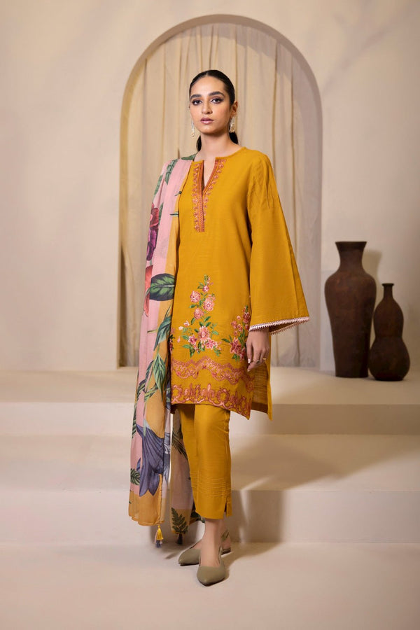 Sapphire- 3 Piece - Embroidered Khaddar Suit