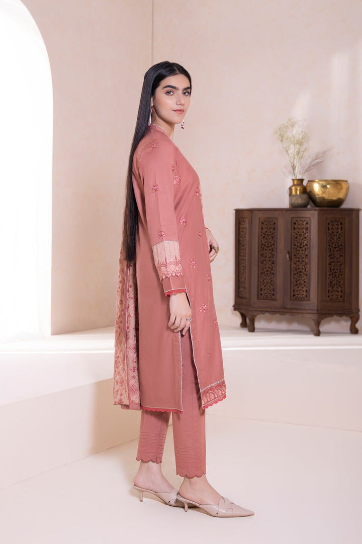 Sapphire- 3 Piece - Embroidered Cotton Satin Suit