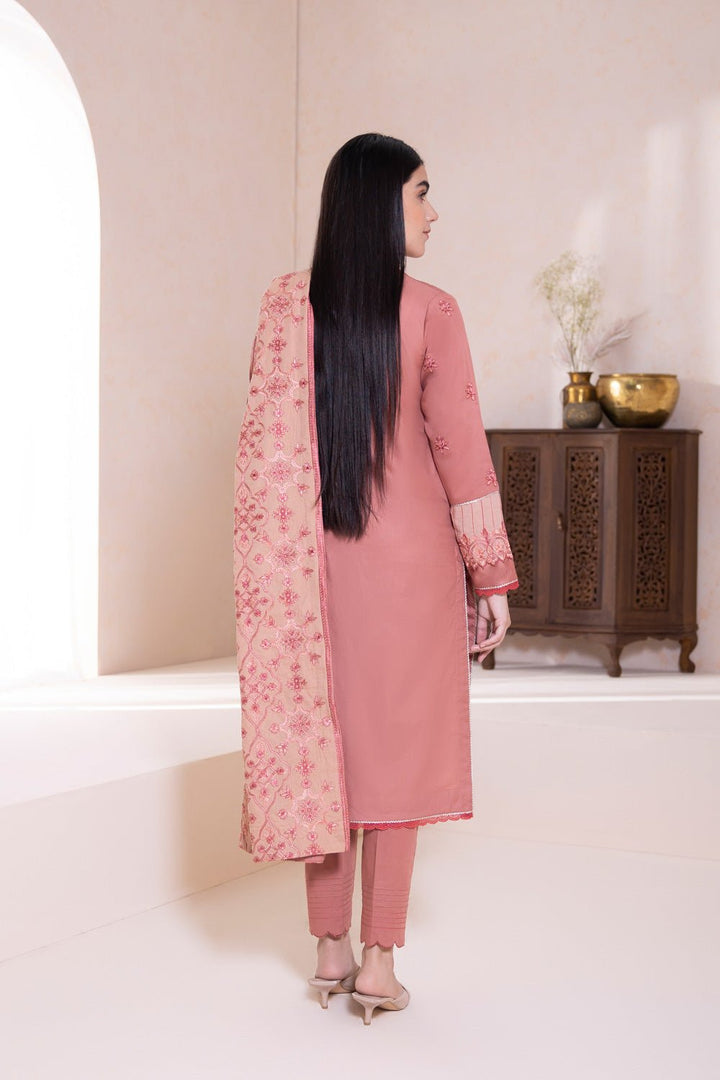 Sapphire- 3 Piece - Embroidered Cotton Satin Suit