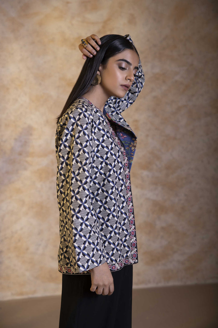 Sapphire- Embroidered Khaddar Jacket